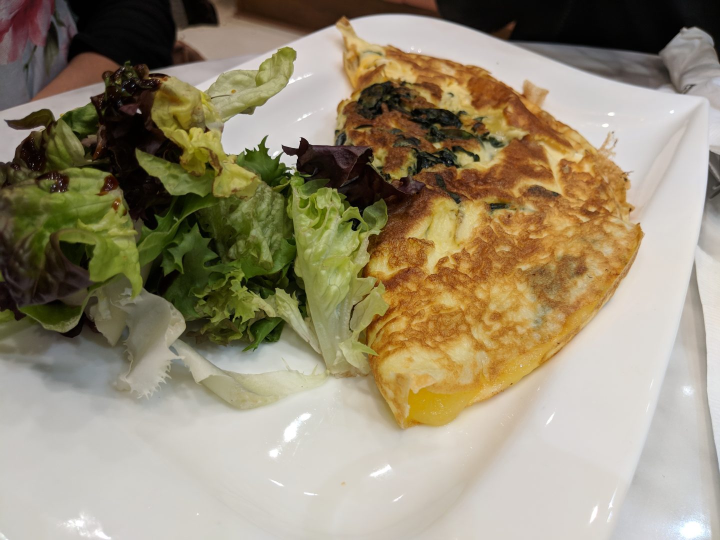 3 egg omelette with cheese & spinach 